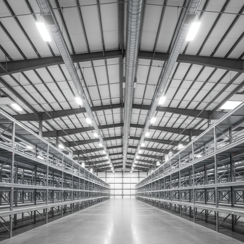 Mesa warehouse-dust-beams after professional cleaning