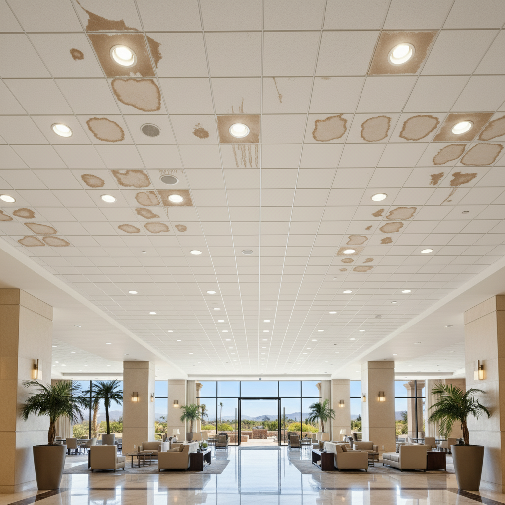 Phoenix hospitality-water-stains before professional cleaning