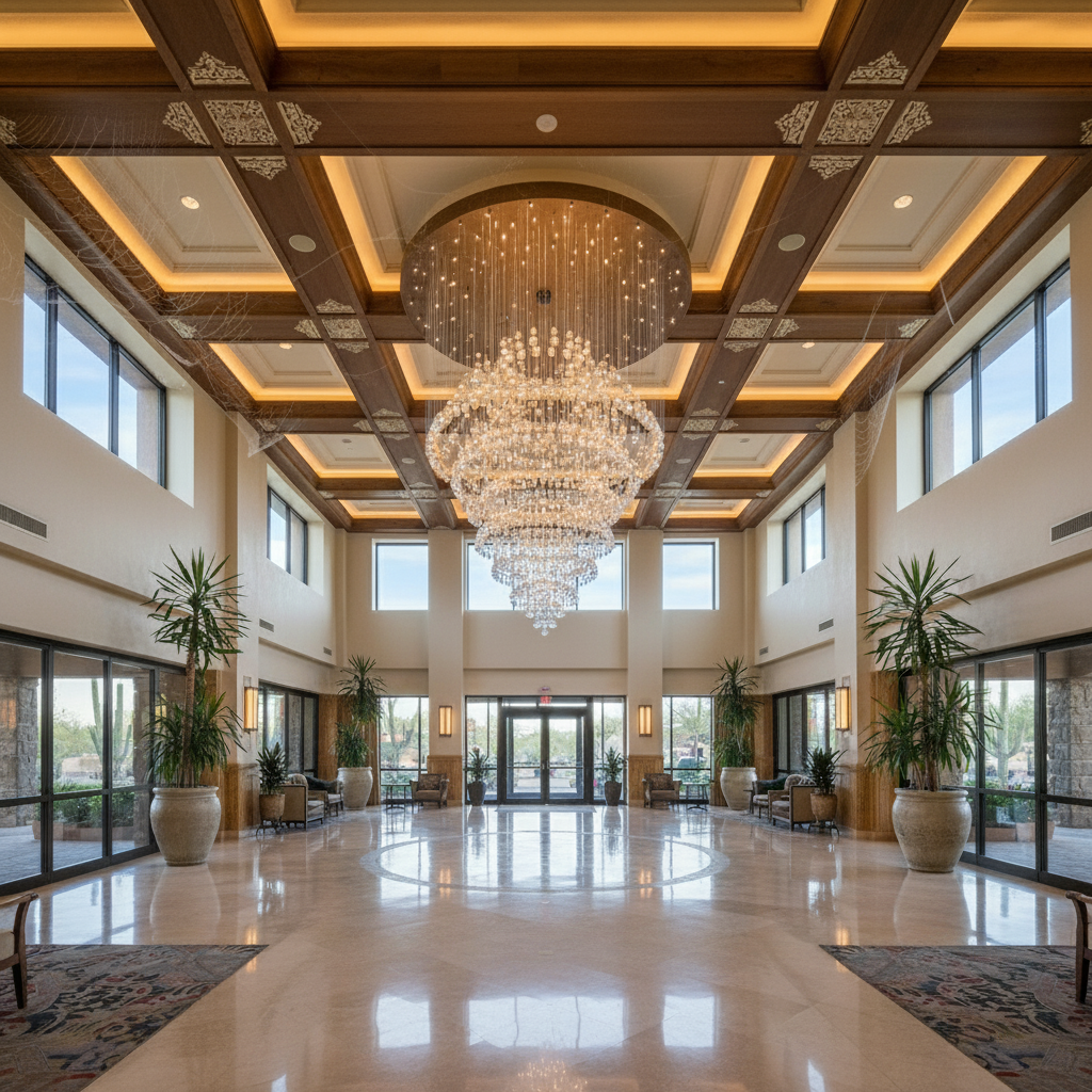 Tucson hotel-lobby-dust before professional cleaning